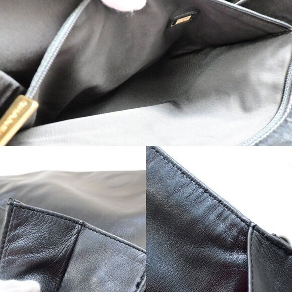 CHANEL CC Logo Crossbody Shoulder Bag Leather Black GHW Italy Vintage - Picture 10 of 15